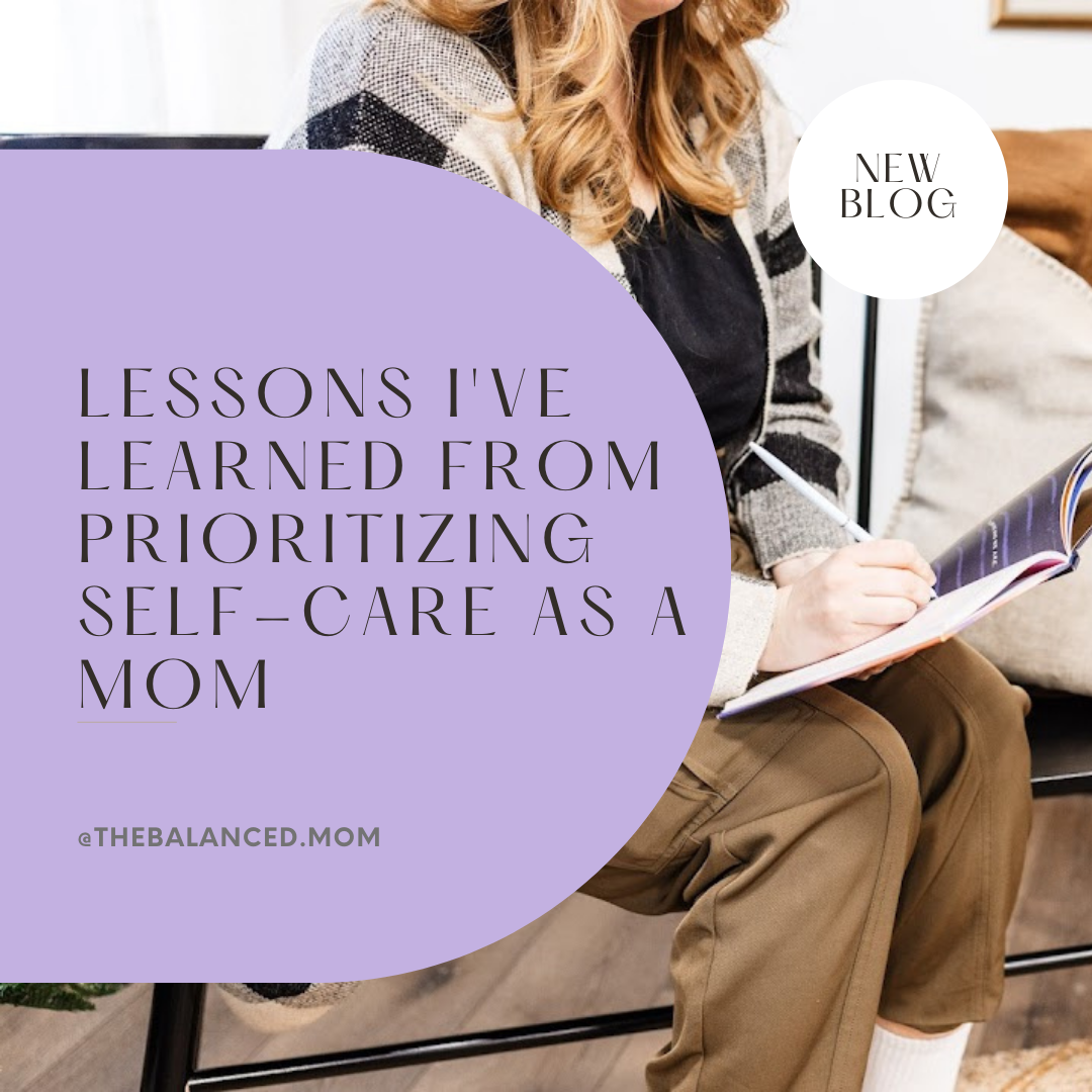 Mom journaling with title of blog post overlayed